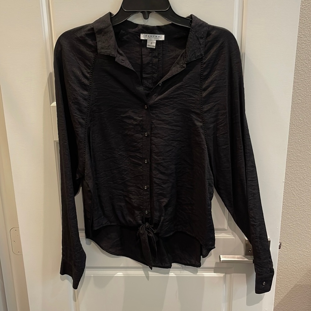 Black button blouse